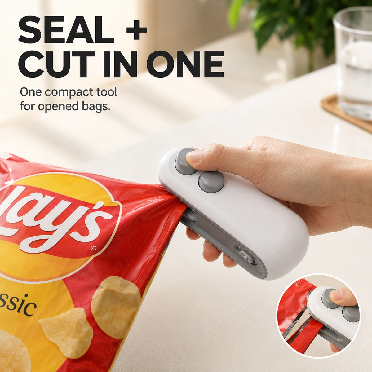 Mini Portable Bag Sealer – Heat Seal & Cutter 2-in-1 in pakistan